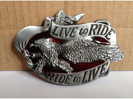 Vintage Live to Ride Motorcycle Biker Belt Buckle 