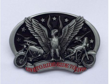 Vintage Live to Ride Motorcycle Biker Belt Buckle 