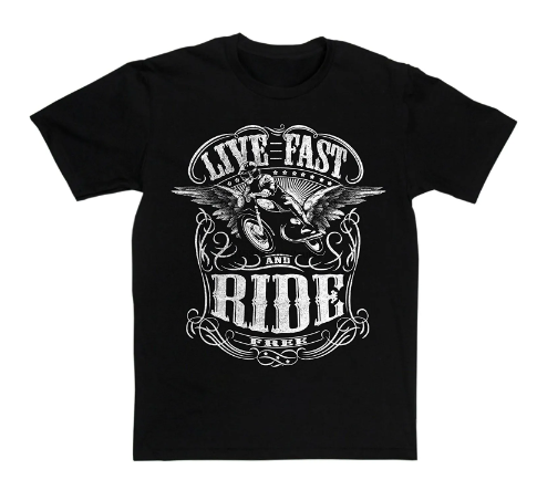 Live Fast and Ride Free Cotton Tee 
