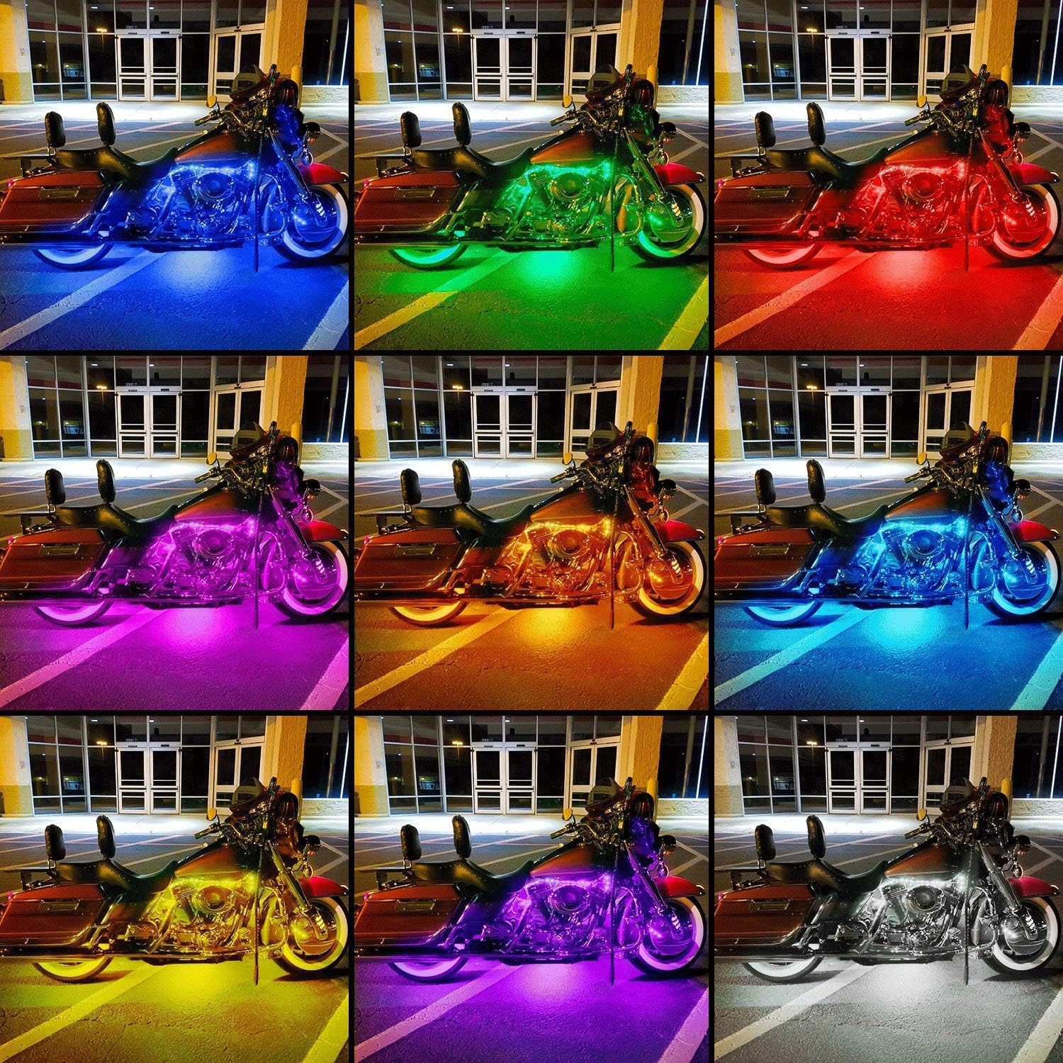 12PC Motorcycle RGB Led Light Kit with Brake Light Function