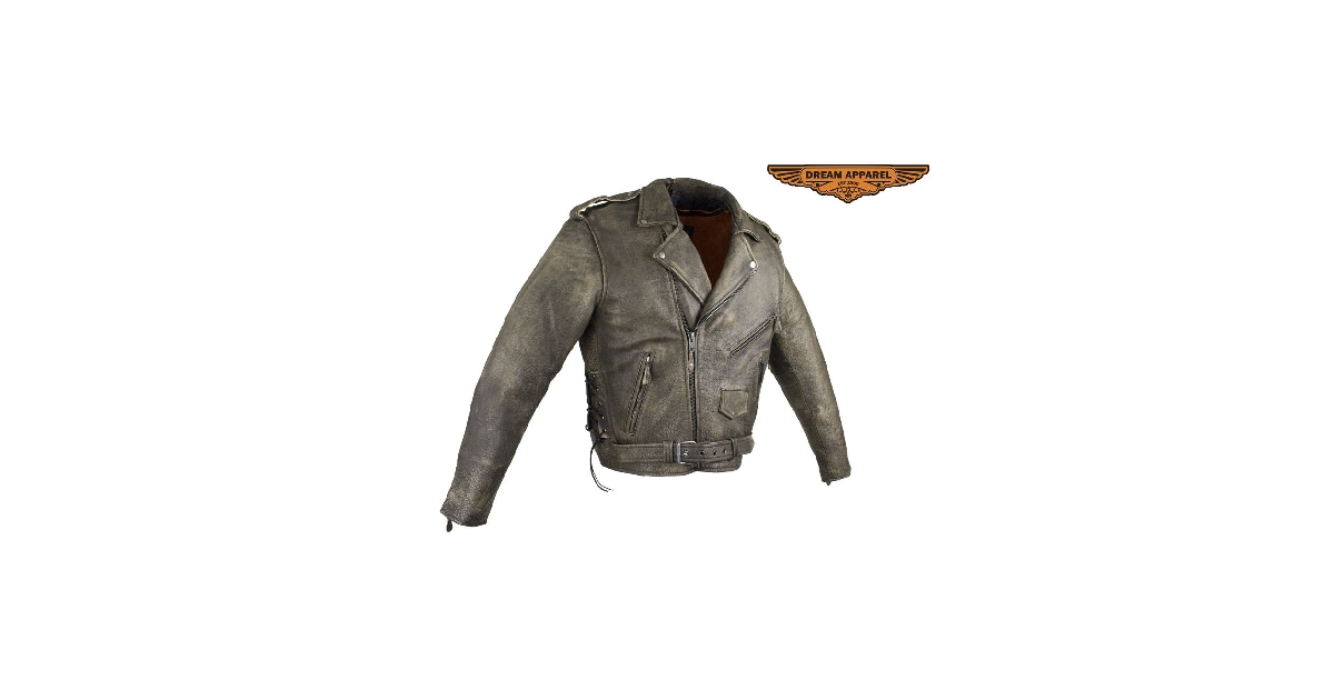 Men's Dark Brown Motorcycle Jacket with Gun Pockets