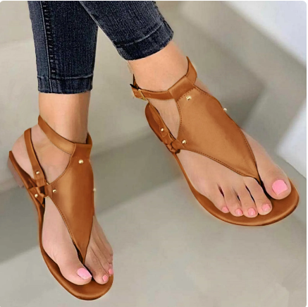 Women PU Leather Sandals Flats 
