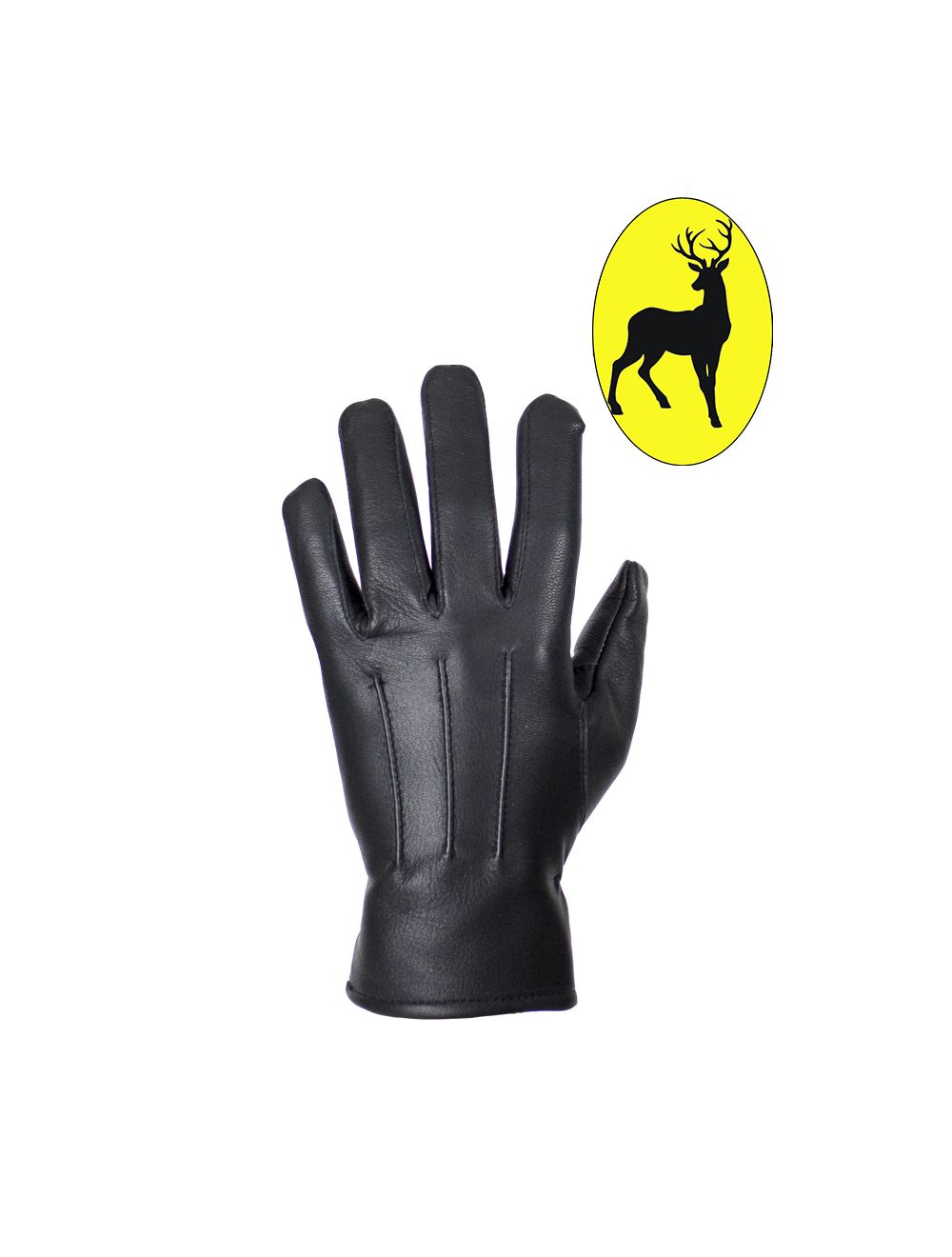 Ladies Deer Skin Leather Gloves - Black