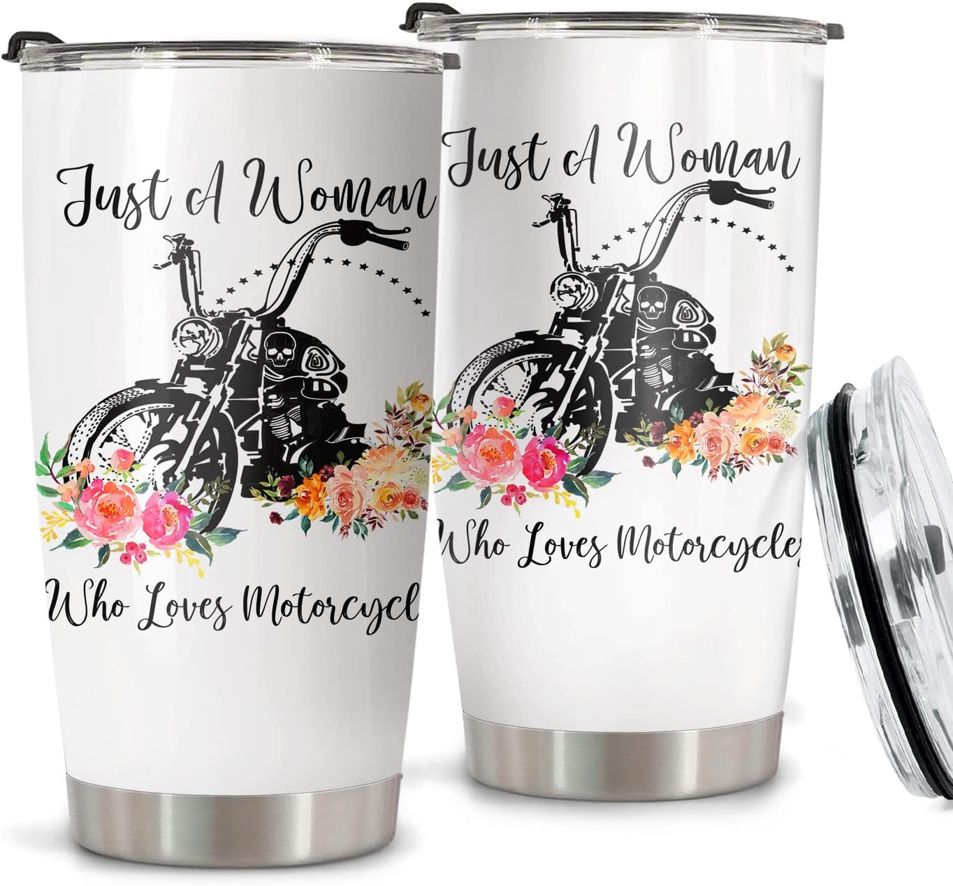 Just A Woman Who Loves Motorcycles 20oz Tumbler 