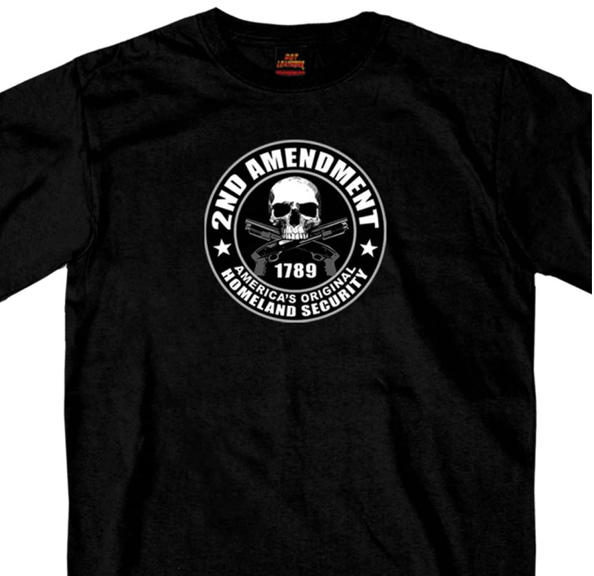 Hot Leathers Men's 2nd Amendment America's Original Homeland Security' Black T-Shirt