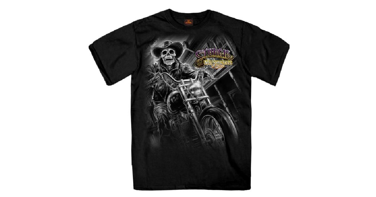 2025 Sturgis Motorcycle Rally Badass Skull Men's T-Shirt