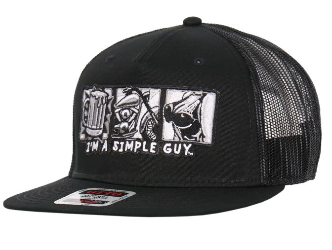 Hot Leathers Black Simple Guy 3 B's Snapback Hat
