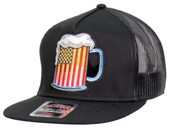 Hot Leathers Beer Mug Flag Snapback Adjustable Hat Adjustable Hat