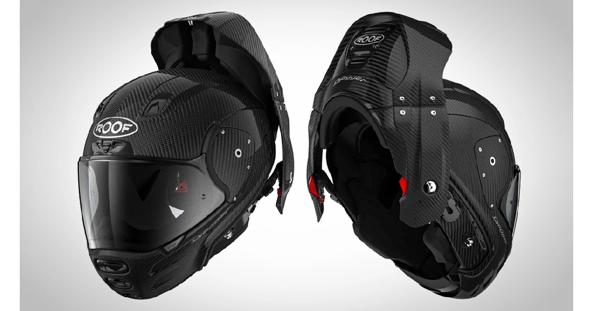 Company develops helmet with a rear opening that unfolds as a moving ...