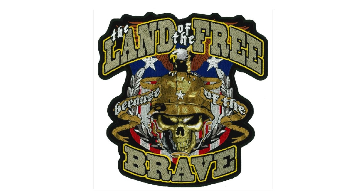 Large 10 inch Because of the Brave Patch