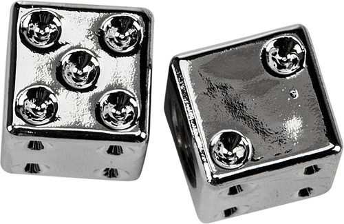 HARDDRIVE VALVE STEM CAPS CHROME DICE  PR