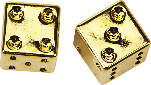 HARDDRIVE VALVE STEM CAPS GOLD DICE