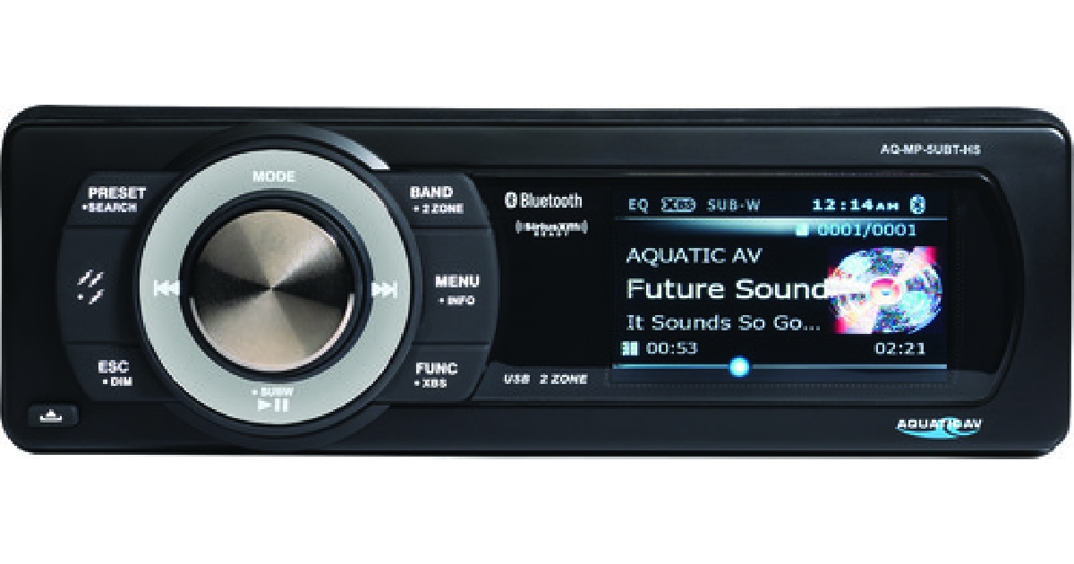 AQUATIC AV BLUETOOTH USB/MP3 MEDIA PLAYER SIRIUS/XM READY