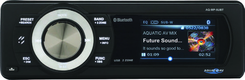 AQUATIC AV BLUETOOTH USB/MP3 MEDIA PLAYER UNIVERSAL HARDWIRE