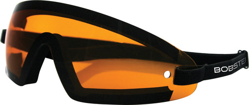 BOBSTER WRAP AROUND SUNGLASSES BLACK W/AMBER LENS