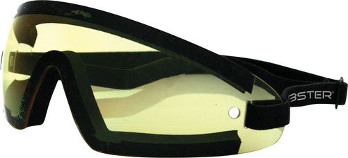 BOBSTER WRAP AROUND SUNGLASSES BLACK W/YELLOW LENS