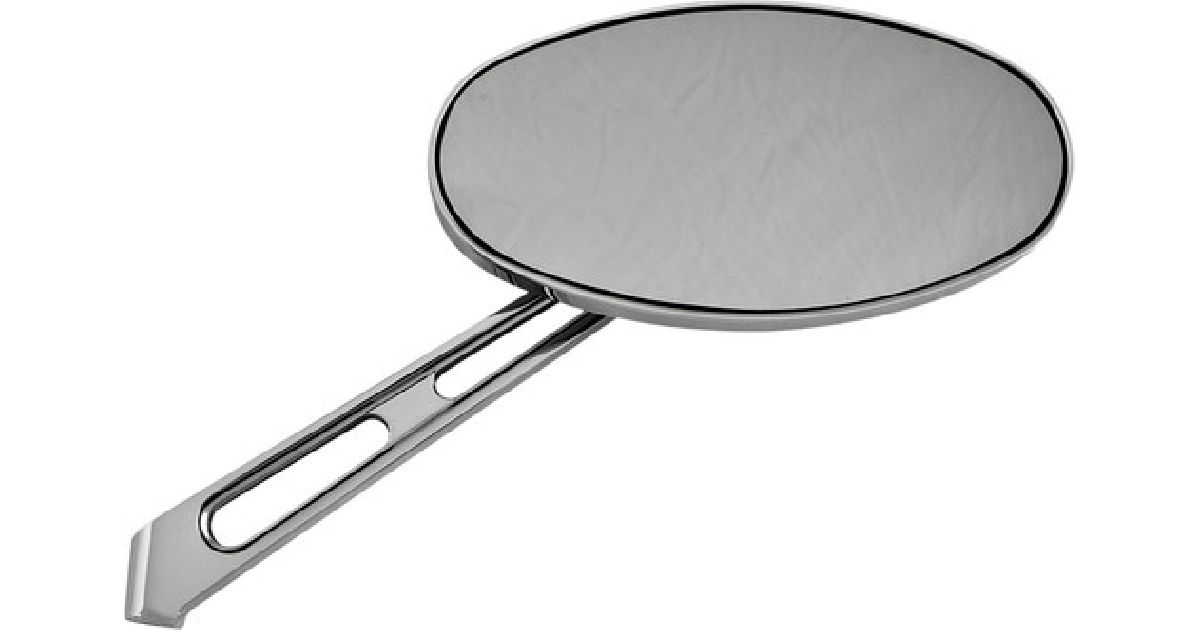 HARDDRIVE SMOOTH OVAL MIRROR CHROME LEFT 6