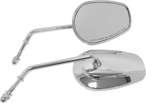 HARDDRIVE CHR MIRROR OE STYLE TAPERED LONG STEM CHROME