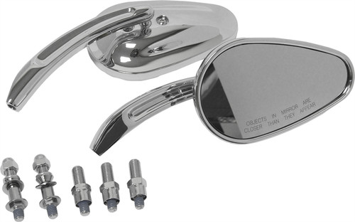 HARDDRIVE MIRRORS CHROME TAPERED CHROME