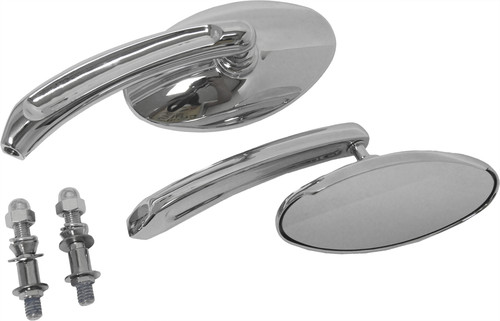 HARDDRIVE MIRRORS CHROME OVAL CHROME