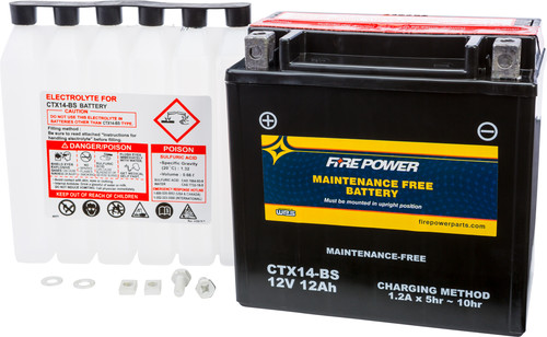 FIRE POWER BATTERY CTX14-BS MAINTENANCE FREE