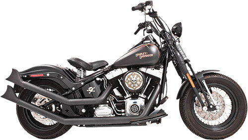 FREEDOM UPSWEEP W/FISHTAILS BLACK `86-17 SOFTAIL