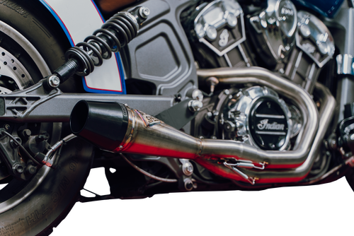 SAWICKI INDIAN SCOUT SHORTY BRUSHED SS W/ BLK END CAP