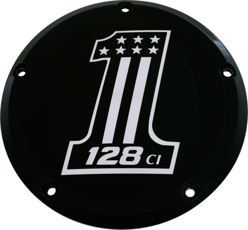 CUSTOM ENGRAVING 7   M8 FLT/FLH DERBY COVER 128 BLACK