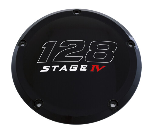 CUSTOM ENGRAVING 7   M8 FLT/FLH DERBY COVER 128 STAGE IV BLACK