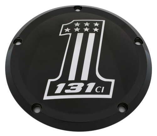 CUSTOM ENGRAVING 7   M8 FLT/FLH DERBY COVER 131 BLACK