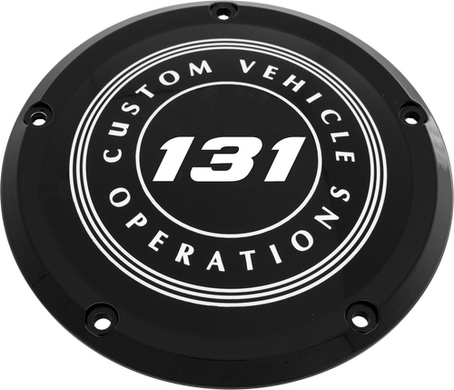 CUSTOM ENGRAVING 7   M8 FLT/FLH DERBY COVER 131 CVO BLACK