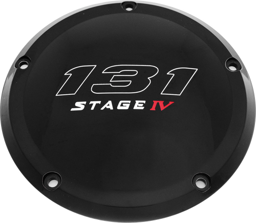 CUSTOM ENGRAVING 7   M8 FLT/FLH DERBY COVER 131 STAGE IV BLACK