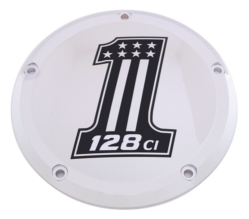 CUSTOM ENGRAVING 7   M8 FLT/FLH DERBY COVER 128 CHROME