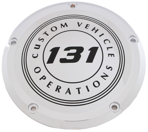 CUSTOM ENGRAVING 7   M8 FLT/FLH DERBY COVER 131 CVO CHROME