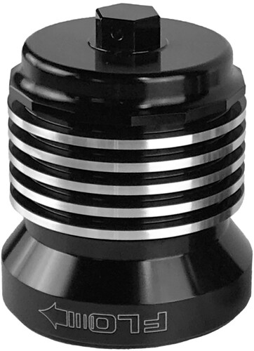 PCRACING FLO REUSUABLE OIL FILTER BLACK/POLISHED FINS