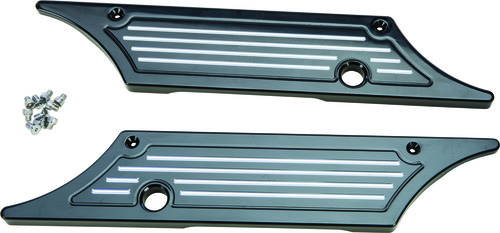 PRO ONE SADDLE BAG LATCH COVERS 93-13 MILLED BLK